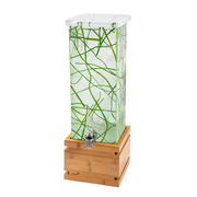 Rosseto LD210 2 Gal. Acrylic Square with Bamboo Base Sea Grass Beverage Dispenser