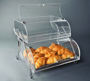 Rosseto BAK2937 22.4" x 15" x 13" H Clear Acrylic 2 Tier Countertop Bakery Display Case