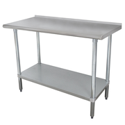 Advance Tabco FAG-248 96" W x 24" D Stainless Steel Top Galvanized Adjustable Undershelf Adjustable Undershelf Work Table