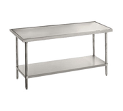 Advance Tabco VLG-3612 144" W x 36" D Galvanized Base 14 Gauge Flat Top Work Table with Undershelf