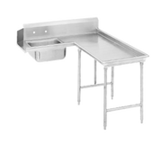 Advance Tabco DTS-G70-60R 59" L 16 Gauge 304 Stainless Steel L-Shaped Island-Soil Dishtable