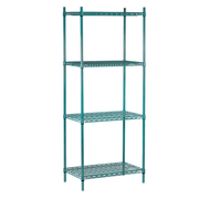 Advance Tabco EGG-1472 72" W x 14" D Green Epoxy Coated 4 Shelves Special Value Shelving Unit