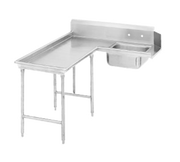 Advance Tabco DTS-G70-96L 95" L 16 Gauge 304 Stainless Steel L-Shaped Island-Soil Dishtable