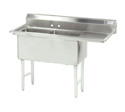 Advance Tabco FC-2-1824-18R 43" H x 56.5" W x 29.5" D 16 Gauge 304 Stainless Steel 2-Compartment Fabricated Sink