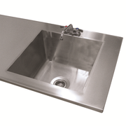 Advance Tabco TA-11D 12.5" H x 21.75" W x 21.75" D Deep Bowl Includes Faucet Sink Welded Into Table Top