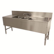 Advance Tabco PRB-24-73C 84" W x 25" D Stainless Steel Prestige Underbar Sink Unit