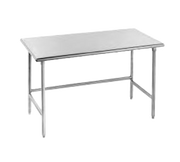 Advance Tabco TAG-248 96" W x 24" D Galvanized Base 16 Gauge Flat Top Work Table with Side and Rear Crossrails