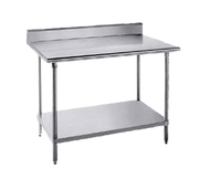 Advance Tabco SKG-248 96" W x 24" D Stainless Steel Base 16 Gauge Adjustable Undershelf Work Table