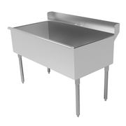 Advance Tabco 4-41-48D 48" W x 29" D x 37" H 16 Gauge 430 Stainless Steel 1-Compartment Square Corner Scullery Sink