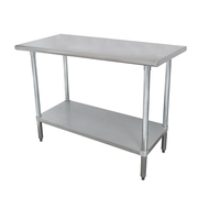 Advance Tabco MSLAG-248-X 96" W x 24" D 304 Stainless Steel Base 16 Gauge Adjustable Undershelf Flat Top Work Table