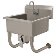 Advance Tabco FC-WM-3119KV 28" W x 16" D x 8" Deep Bowl 16 Gauge Stainless Steel Wall Mounted Service Sink