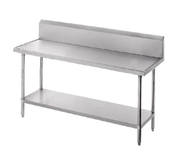 Advance Tabco VKS-308 96" W x 30" D 14 Gauge 304 Stainless Steel Top Galvanized Adjustable Undershelf Work Table