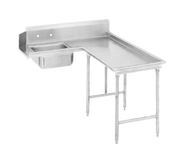 Advance Tabco DTS-G30-48R 47" L 14 Gauge 304 Stainless Steel L-Shaped Island-Soil Dishtable