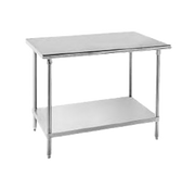 Advance Tabco AG-3011 132" W x 30" D 16 Gauge 430 Stainless Steel and 18 Gauge Galvanized Adjustable Undershelf Work Table