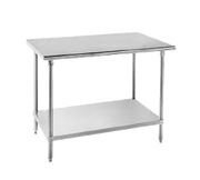 Advance Tabco AG-249 108" W x 24" D Stainless Steel Top Galvanized Adjustable Undershelf Work Table Work Table