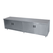 Advance Tabco EHB-SS-2410M-X 120" W x 24" D 304 Stainless Steel 16 Gauge Cabinet Base and Hinged Doors Special Value Work Table