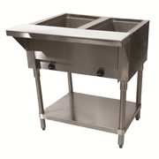 Advance Tabco SW-2E-240 2 Pans Stainless Steel Sealed Well Electric Hot Food Table - 208-240 Volts