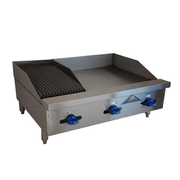 Comstock-Castle FHP36-24-1RB-NG 36" W Stainless Steel Countertop Natural Gas Char-Broiler Griddle Combination - 65,000 BTU