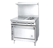 Jade JTRH-18G-2-LP 36" Liquid Propane Cabinet Base Titan Heavy Duty Range with 2 Open Burners and Griddle - 105,000 BTU