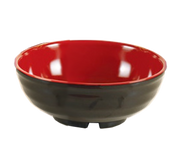 Yanco CR-538 46 Oz. 8" Dia. Black and Red Melamine Round Two-Tone Noodle Bowl