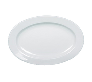 Yanco AC-95 25" L x 17" W Super White Porcelain Oval Rolled Edge Abco Platter