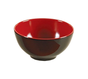 Yanco CR-3004 8 Oz. 4.5" Dia. Black and Red Melamine Round Two-Tone Nanjing Bowl