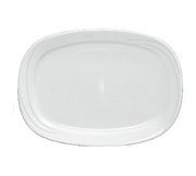 Yanco MM-93 11.75" L x 8.5" W Bone White Porcelain Rectangular Embossed Rim Miami Platter