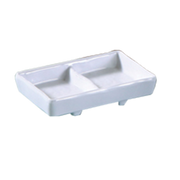 Yanco OK-4031 5.75" W White Melamine Rectangular Osaka Divided Dish