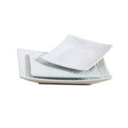 Yanco FU-1106 6.25" W White Porcelain Square Fuji Plate