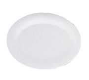 Yanco MS-213WT 13.5" L x 10.5" W White Melamine Oval Milestone Platter