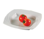 Yanco MM-309 12 Oz. Bone White Porcelain Square Miami Soup Plate