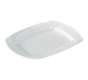 Yanco MM-12-RT 12" W Bone White Porcelain Triangular Miami Plate