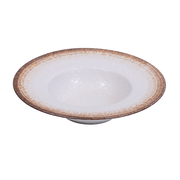 Yanco RO-2610 10 Oz. White or Brown Porcelain Round Rockeye-2 Dessert or Soup Plate