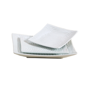 Yanco FU-1107 7.5" W Bone White Porcelain Square Fuji Plate