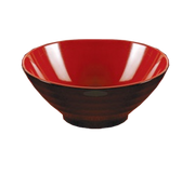 Yanco CR-586 48 Oz. 9" Dia. Black and Red Melamine Round Two-Tone Noodle Bowl