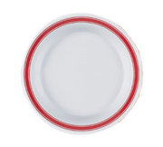 Yanco HS-106 6.5" Dia. Red Band or White Melamine Round Houston Plate