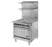 American Range HD34-6-1C-LP 34" W 6 Open Burners Liquid Propane Medallion Professional Heavy Duty Range - 210,000 BTU