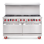 American Range AR-10-126L-SBR 60" W 10 Burners Natural Gas Restaurant Range - 355,000 BTU