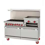 American Range AR-4B-12RG-NG 36" W 4 Open Burners Natural Gas Restaurant Range - 183,000 BTU