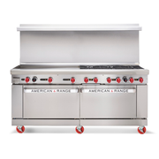 American Range AR-24G-8B-NVL-SBR 72" W 8 Burners Natural Gas Restaurant Range - 323,000 BTU