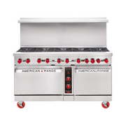 American Range ARGF-10 60" W 10 Burners Natural Gas Green Flame Heavy Duty Restaurant Range - 362,000 BTU