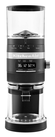 KitchenAid KCG8433BM 8.25" W Matte Black Burr Coffee Grinder - 150 Watts