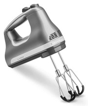 KitchenAid KHM6118CU Contour Silver 6 Speed Hand Mixer and Flex Edge Beaters