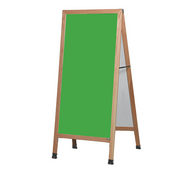 AARCO LA1SG 30" W x 68" H Cherry Lacquer Finish Markerboard Wood Sidewalk Chalkboard