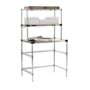 Metro EZHS36W-KIT 36" W x 24" D Stainless Steel Super Erecta Workstation with Hot Open Heated Shelf - 120 Volts 400 Watts