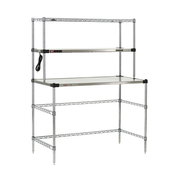 Metro EZHS48W-KIT 48" W x 24" D Stainless Steel Super Erecta Workstation with Hot Open Heated Shelf - 120 Volts 400 Watts