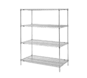 Metro EZ1860NC-4 60" W x 18" D Chrome 4 Wire Shelves Super Erecta Convenience Pak Shelving Unit