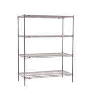 Metro SE-186063K4-S-4 60" W x 18" D Gray Epoxy Coated 4 Wire Shelves Super Erecta Starter Shelving Unit