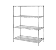 Metro EZ2448BR-4 48" W x 24" D Zinc 4 Wire Shelves Super Erecta Convenience Pak Shelving Unit