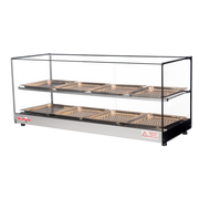 Skyfood FWDS2-43-8P 43.31" W 2 Shelves Tempered Straight Front Glass Countertop Food Warmer Display Case - 120 Volts